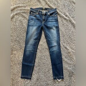 7 For All Mankind Ankle Straight Size 28 Color Indigo Stripe
